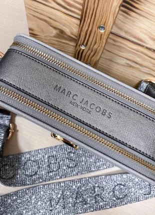 Сумка женская marc jacobs snapshot серебристая (марк джекобс, кошелек, рюкзак, сумочка)2 фото