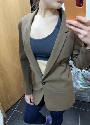 Пиджак коричневый жакет шерстяной пиджак удлиненный7 фото