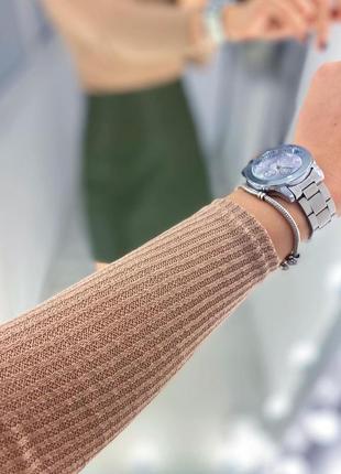 Бежевая кофточка в рубчик с кольцом hm 9