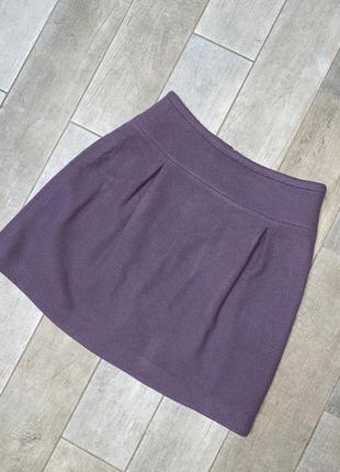 Лиловая шерстяная мини юбка,кашемировая юбка,большой размер(015)1 фото