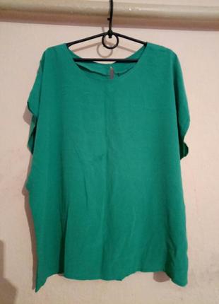 Шелковая зеленая блузка, 100% шелк