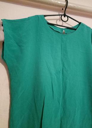 Шелковая зеленая блузка, 100% шелк3 фото