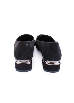 Стильные черные замшевые туфли лодочки балетки с5 фото