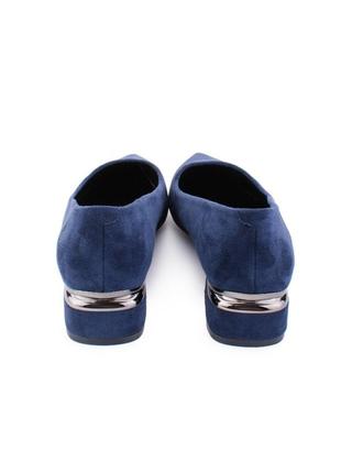 Стильные синие замшевые туфли лодочки балетки5 фото