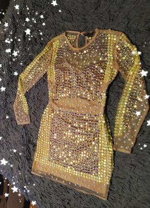 Обмін сукня вечірня коктельное з камінням-паєтками asos2 фото