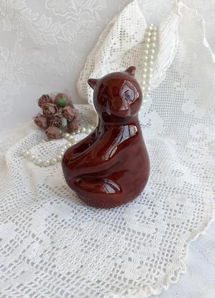 🐻 статуетка срср🐾ведмідь бурий🌼 вінтаж радянський полив'яна кермика майоліка