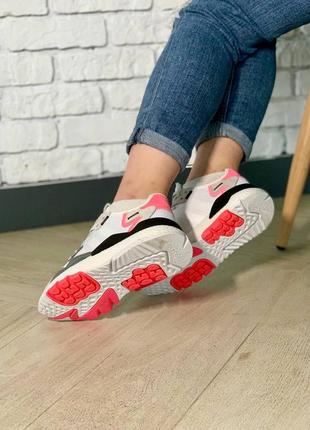 Женские стильные кроссовки adidas nite jogger white/pink5 фото