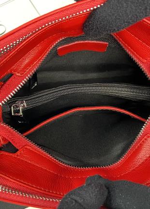 Женская кожана сумка на через плечо с широким ремешком polina & eiterou жіноча шкіярна10 фото