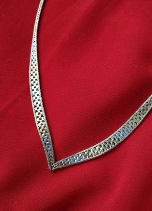 Винтажное серебряное v-образное колье италия 925 цепочка9 фото