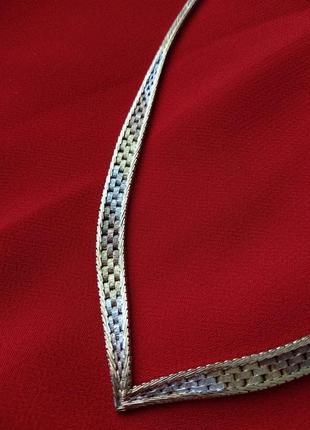 Винтажное серебряное v-образное колье италия 925 цепочка10 фото