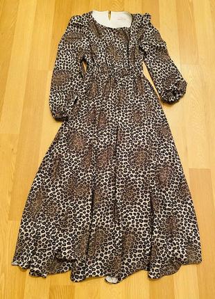 Платье макси с леопардовым принтом