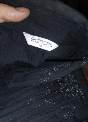 Рубашка, блуза черная вышивка и паетки3 фото