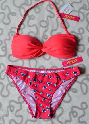 Купальник resort mix & match bandeau bikini top and hipster bikini bottoms