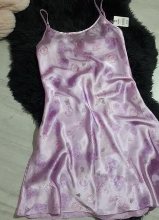 Жіноча ночнушка/сатинова ночнушка/ночнушка з принтом little miss trouble