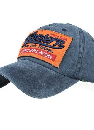 Кепка бейсболка western, унисекс синяя