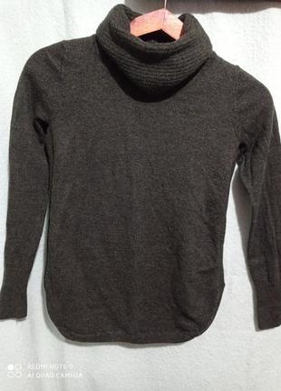 Светр з коміром хакі натуральний 💯 extra fine merino wool