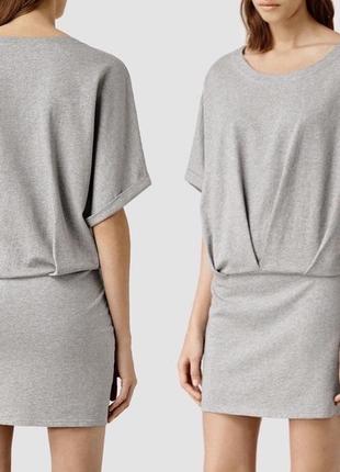 Платье all saints lea mal dress темно серый хлопок allsaints заниженное талия 8