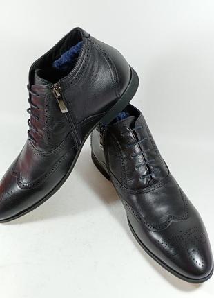 Шикарні зимові черевики. класика, оксфорди. розміри: 39,45 antonio barezzi7 фото