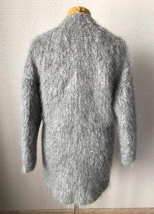 Стильное трендовое "мохнатое" трикотажное пальто / кардиган от zara, размер s (можно м)6 фото