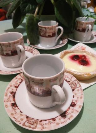 Кофейный сервиз/набор на 6 персон из 12- ти предметов (6 чашек и 6 блюдечек) porcellana7 фото