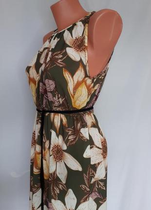 Довге італійське сукню без рукавів у великих квітковий принт (розмір 36-38)2 фото