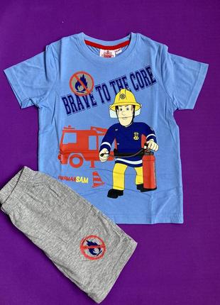Пижама с шортами для мальчика пожарный сэм набор майка шорты