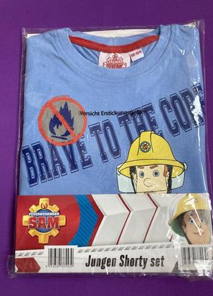 Пижама с шортами для мальчика пожарный сэм набор майка шорты3 фото