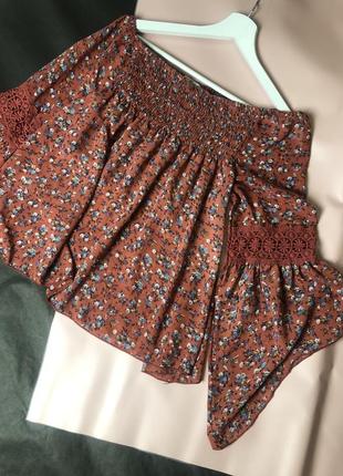 Дуже красива шифонова блуза на плечі цегляного кольору від parisian collection❤️