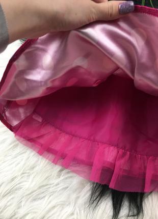 Розовая атласная юбка на 3-4 года4 фото