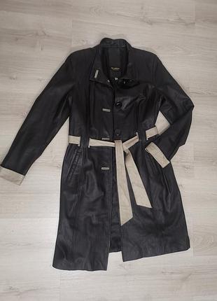 Плащ пальто шкіра glabor leather and fur 3
