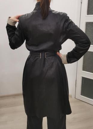 Плащ пальто шкіра glabor leather and fur 2