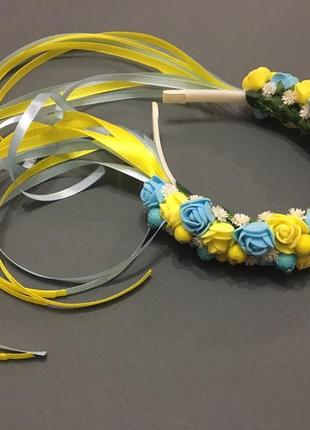 Обруч для волос с лентами ручной работи