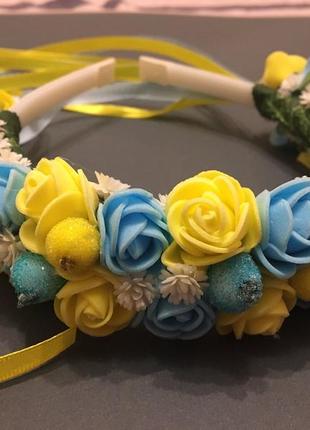 Обруч для волос с лентами ручной работи