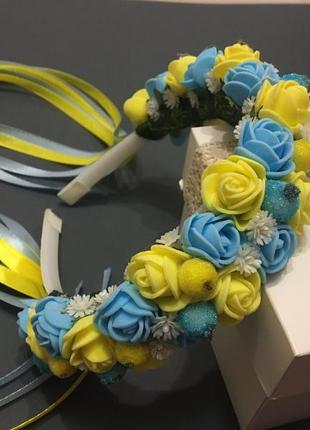 Обруч для волос с лентами ручной работи