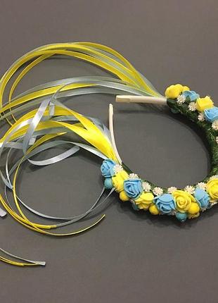 Обруч для волос с лентами ручной работи