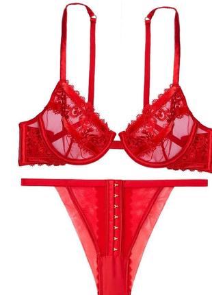 Luxe lingerie unlined demi bra комплект белье бюст лиф ліф бра 38в 85в victoria's secret1 фото