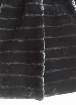 Мутоновая шуба с отделкой норки р. м8 фото