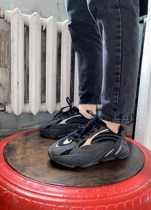 Жіночі стильні весняні кросівки adidas yeezy boost 700 black reflective