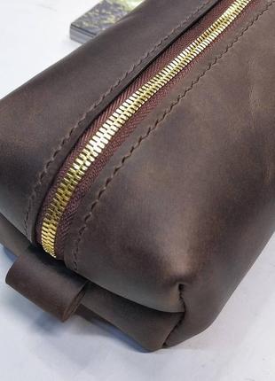 Несессер кожаный для путешествий, сумка дорожная, косметичка мужская, женская, органайзер1 фото