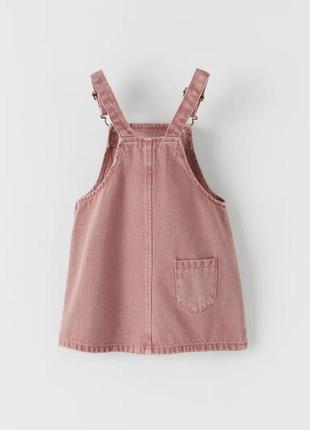 Малиновый сарафан из твила zara 3/4 года {рост 104см}2 фото