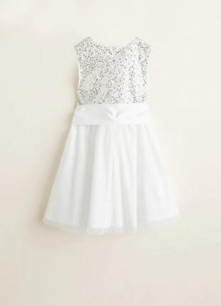 Кросивре нарядное платье с пайетками для девочки mango испания