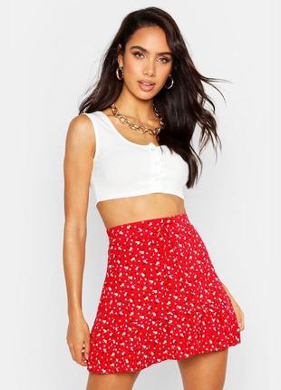 Юбка boohoo ditsy floral jersey tiered skirt2 фото