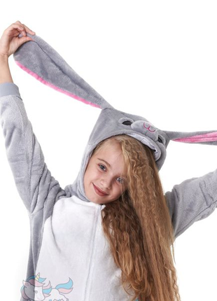 Кигуруми зайчик з довгими вухами дитяча розмір 110/120/130/140