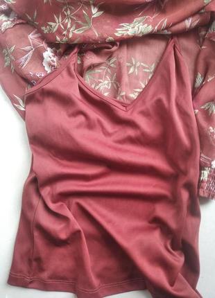 Теракотовая легкая блузка5 фото