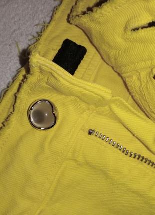 Юбка мини бедровка джинс желтая10 фото