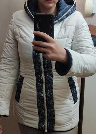 Двусторонний пуховик зимняя куртка с капюшоном удлиненная