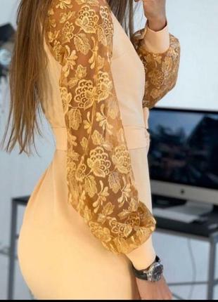 Супер плаття з рукавом ажурним 3