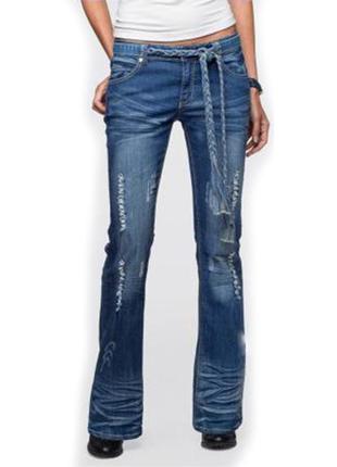 Джинси з потертостями і ремінцем з німеччини 38 (м) доставка добу