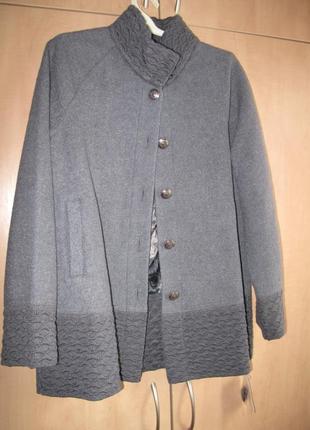 Куртка, жакет коротке пальто трикотажне на підкладці р. 50-52 нове