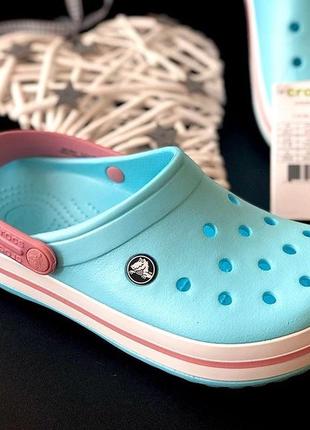 Крокс crocs crocband ice blue white 🍵